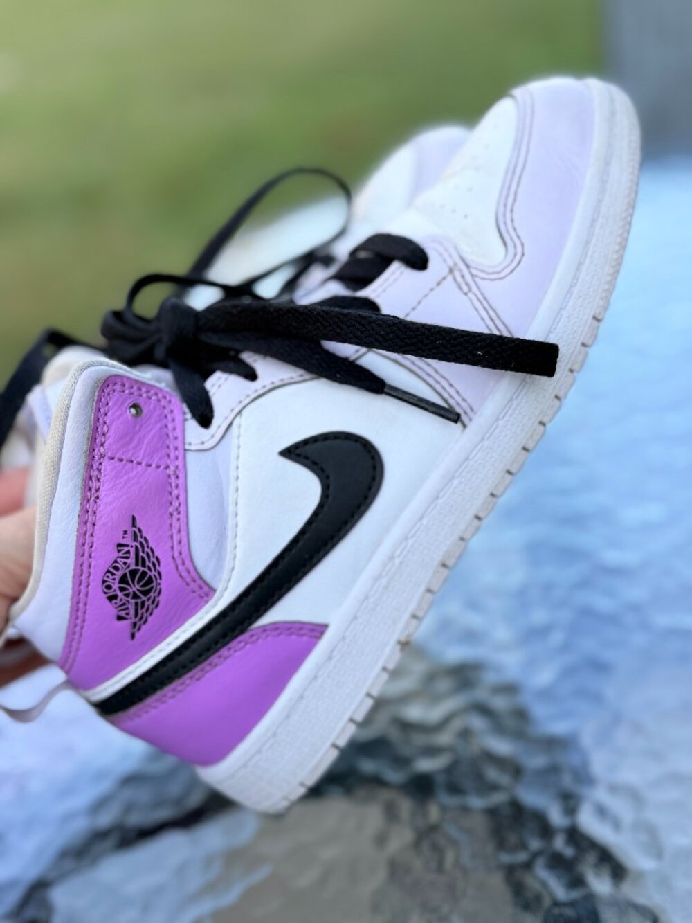 Nike Air Jordan 1 Mid GS 2Y Purple White Black Retro Y2K Streetwear Shoes 4476